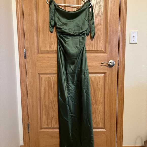 Selma One-Shoulder Satin Gown petal & pup - Picture 2 of 5